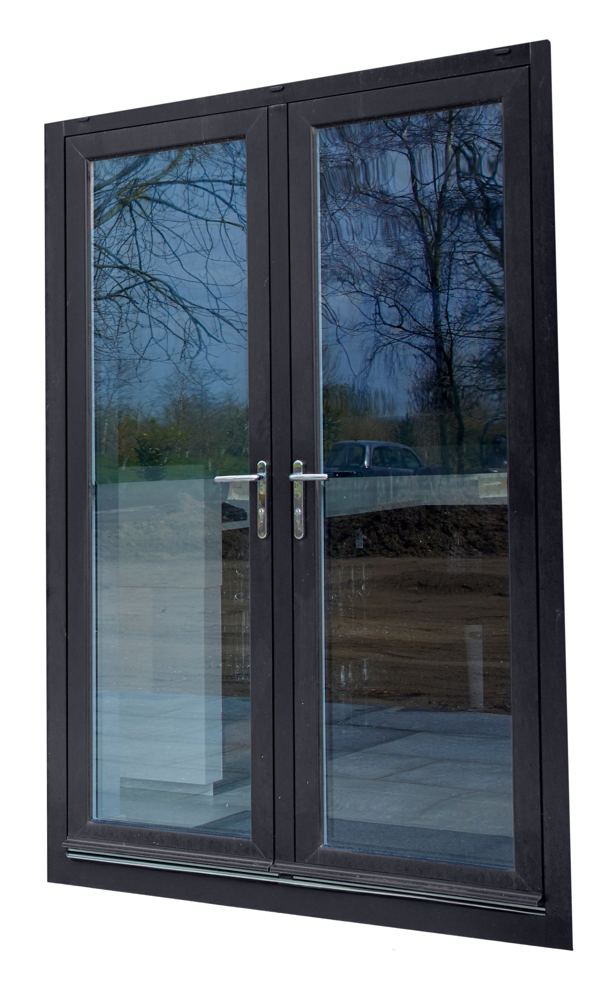 Aluminium French Doors Grey x White 1500 x 2100