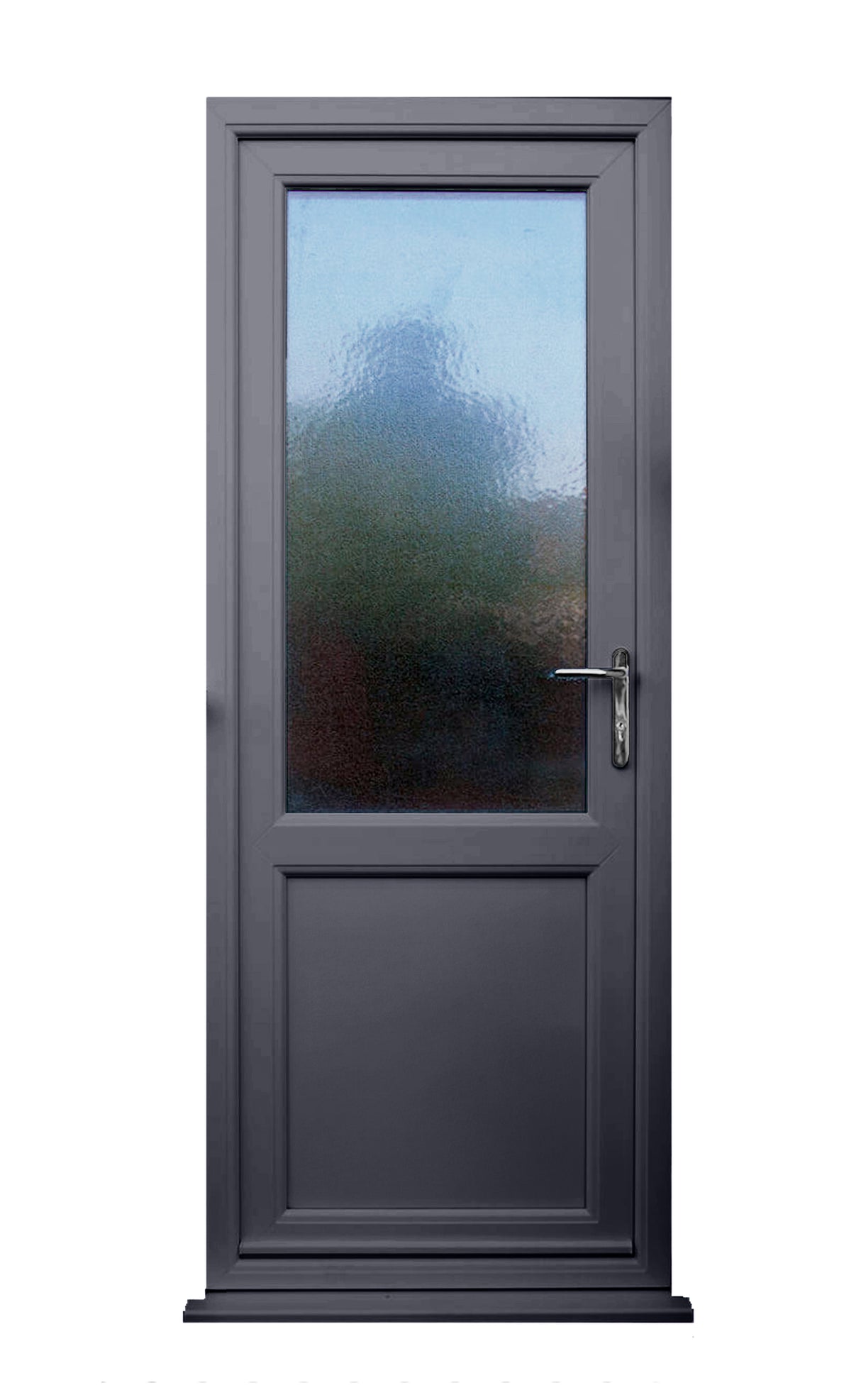 UPVC Single Door Grey Grained x White 950 x 2100